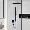 hansgrohe Pulsify E 260 Overhead Shower and 1jet EcoSmart Hand Shower, Slide Rail Kit with ShowerSelect Comfort E Thermostat-EcoSmart - Matt Black