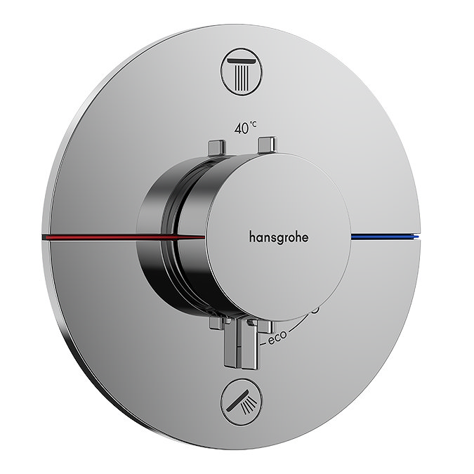 hansgrohe Pulsify S 260 Overhead Shower and 1jet EcoSmart Hand Shower, Slide Rail Kit with ShowerSelect Comfort S Thermostat-EcoSmart - Chrome