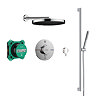 hansgrohe Pulsify S 260 Overhead Shower and 1jet EcoSmart Hand Shower, Slide Rail Kit with ShowerSelect Comfort S Thermostat-EcoSmart - Chrome