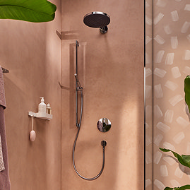 hansgrohe Pulsify S 260 Overhead Shower and 1jet EcoSmart Hand Shower, Slide Rail Kit with ShowerSelect Comfort S Thermostat-EcoSmart - Chrome