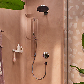 hansgrohe Pulsify S 260 Overhead Shower and 1jet EcoSmart Hand Shower, Slide Rail Kit with ShowerSelect Comfort S Thermostat-EcoSmart - Chrome