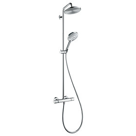 hansgrohe Raindance S Showerpipe 240 EcoSmart 9 l/min Thermostatic Shower Mixer - 27116000 Large Ima