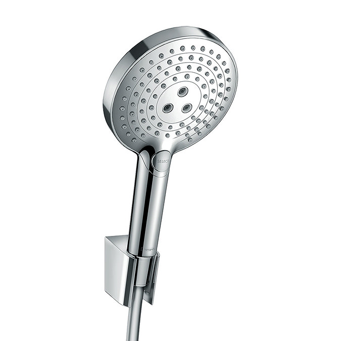 hansgrohe Raindance Select S 120 3-Spray Hand Shower with Holder & 1.6m Hose - Chrome - 26721000 Lar