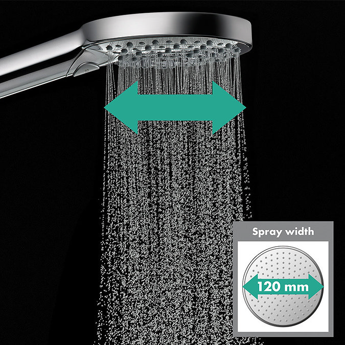 hansgrohe Raindance Select S 120 PowderRain 3-Spray 90cm Shower Slider Rail Kit with Soap Dish - 27667000  In Bathroom Large Image