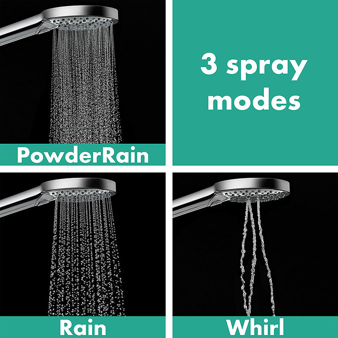 hansgrohe Raindance Select S 120 PowderRain 3-Spray Hand Shower with Holder & 1.25m Hose - 27669000 Profile Large Image
