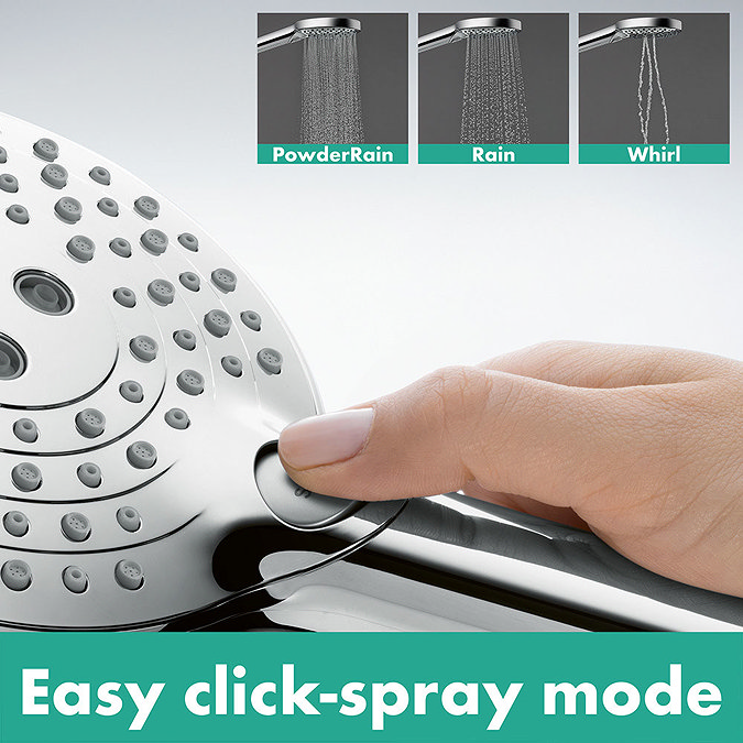 hansgrohe Raindance Select S 120 PowderRain 3-Spray Hand Shower with Holder & 1.25m Hose - 27669000 Feature Large Image