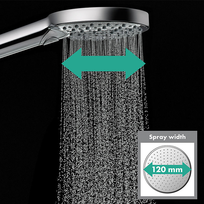 hansgrohe Raindance Select S 120 PowderRain 3-Spray Hand Shower with Holder & 1.25m Hose - 27669000 additional Large Image