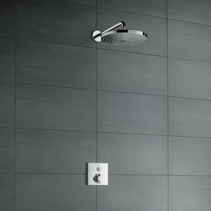 hansgrohe Raindance Select S 240 2-Spray Shower Head with Wall Mounted Arm - Chrome - 26466000  Feat