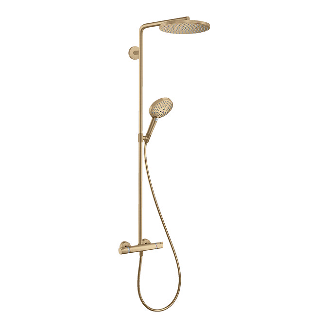 hansgrohe Raindance Select S Showerpipe 240 1Jet PowderRain Thermostatic Shower Mixer - Brushed Bronze