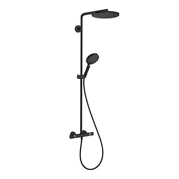 hansgrohe Raindance Select S Showerpipe 240 1Jet PowderRain Thermostatic Shower Mixer - Matt Black