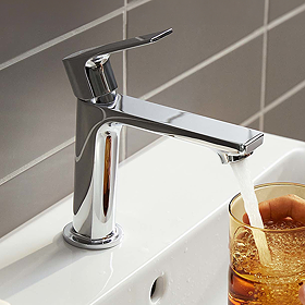 hansgrohe Rebris E CoolStart Single Lever Basin Mixer 110 with Pop-up Waste - Chrome