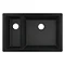 hansgrohe S510-U635 1.5 Bowl Undermount Kitchen Sink - Graphite Black - 43433170 Large Image