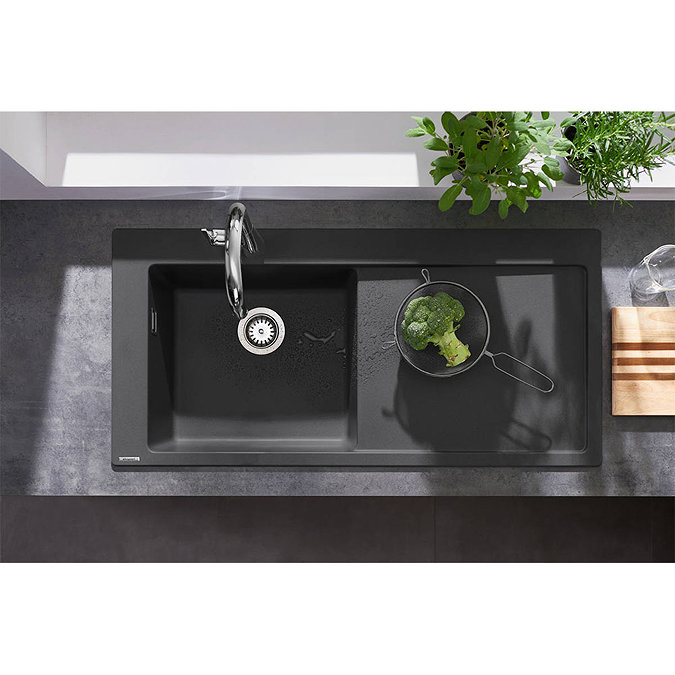 hansgrohe S5110-F450 1.0 Bowl Built-in Kitchen Sink with Drainer - Graphite Black - 43330170  Featur