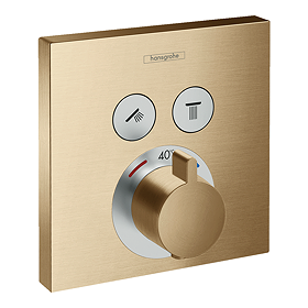 hansgrohe ShowerSelect Thermostatic Mixer for Concealed Installation for 2 Outlets - Brushed Bronze