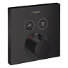 hansgrohe ShowerSelect Thermostatic Mixer for Concealed Installation for 2 Outlets - Matt Black - 15