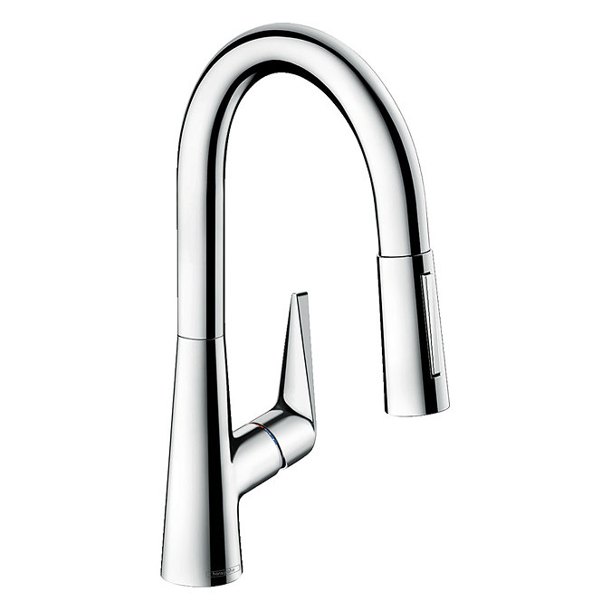 hansgrohe Talis M51 Single Lever Kitchen Mixer 160 with Pull Out Spray - Chrome - 72815000 Large Ima
