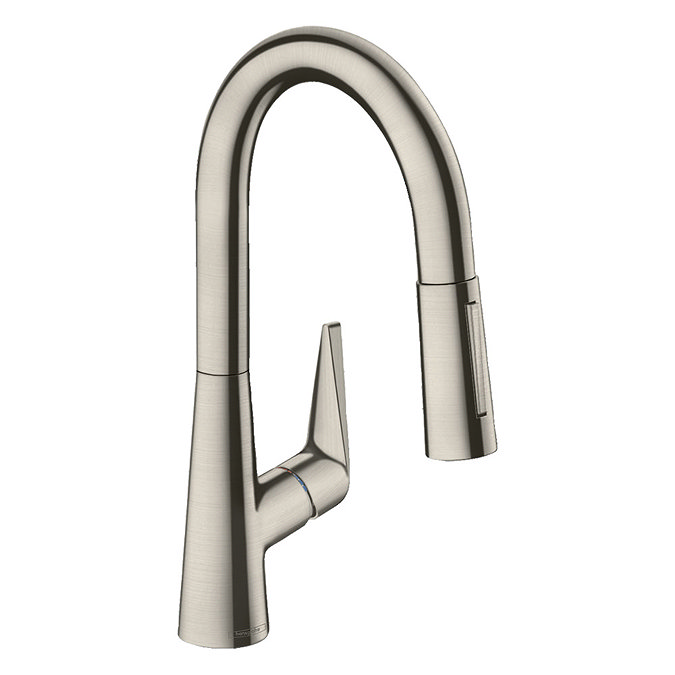 hansgrohe Talis M51 Single Lever Kitchen Mixer 160 with Pull Out Spray - Stainless Steel - 72815800