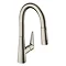 hansgrohe Talis M51 Single Lever Kitchen Mixer 160 with Pull Out Spray - Stainless Steel - 72815800