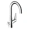 hansgrohe Talis M51 Single Lever Kitchen Mixer 220 with Shut-Off Valve - 72811000 Large Image