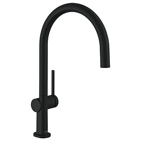 hansgrohe Talis M54 220 C-Spout Single Lever Kitchen Mixer - Matt Black - 72804670 Large Image