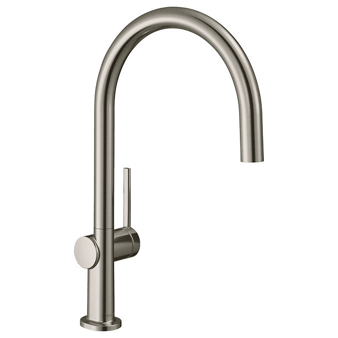 hansgrohe Talis M54 220 C-Spout Single Lever Kitchen Mixer - Stainless Steel - 72804800 Large Image