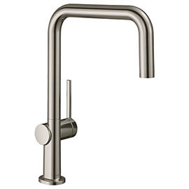 hansgrohe Talis M54 220 U-Spout Single Lever Kitchen Mixer - Stainless Steel - 72806800 Medium Image