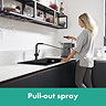 hansgrohe Talis M54 270 Single Lever Kitchen Mixer with Pull Out Spray and sBox - Matt Black - 72809670  Profile Large Image