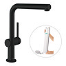 hansgrohe Talis M54 270 Single Lever Kitchen Mixer with Pull Out Spray and sBox - Matt Black - 72809