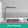 hansgrohe Talis M54 270 Single Lever Kitchen Mixer with Pull Out Spray - Stainless Steel - 72808800  Standard Large Image