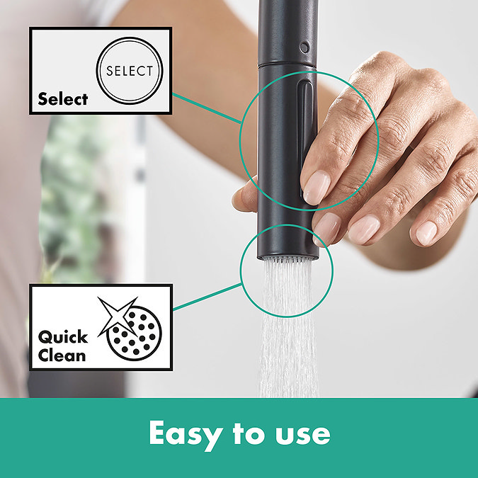 hansgrohe Talis M54 Single Lever Kitchen Mixer 210 with Pull Out Spray and sBox - Matt Black Profile Large Image