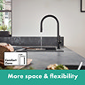 hansgrohe Talis M54 Single Lever Kitchen Mixer 210 with Pull Out Spray - Matt Black - 72800670  Newest Large Image