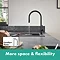 hansgrohe Talis M54 Single Lever Kitchen Mixer 210 with Pull Out Spray - Matt Black - 72800670  Newest Large Image