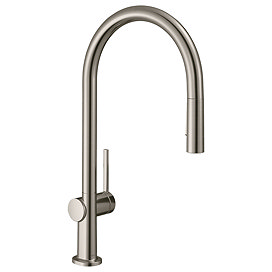 hansgrohe Talis M54 Single Lever Kitchen Mixer 210 with Pull Out Spray - Stainless Steel - 72800800