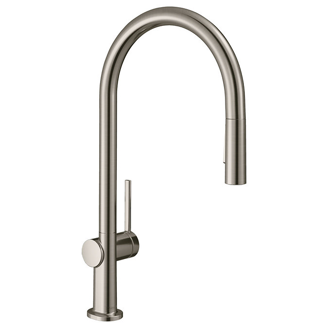 hansgrohe Talis M54 Single Lever Kitchen Mixer 210 with Pull Out Spray - Stainless Steel - 72800800 
