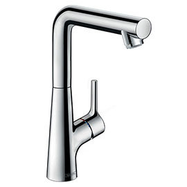 hansgrohe Talis S Single Lever Basin Mixer 210 with Swivel Spout and Pop-up Waste - 72105000 Medium 