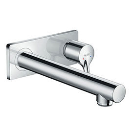 hansgrohe Talis S Wall Mounted Single Lever Basin Mixer with Waste (Long Spout) - 72111000 Medium Im
