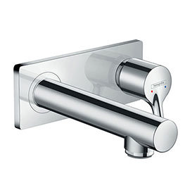 hansgrohe Talis S Wall Mounted Single Lever Basin Mixer with Waste (Short Spout) - 72110000 Medium I