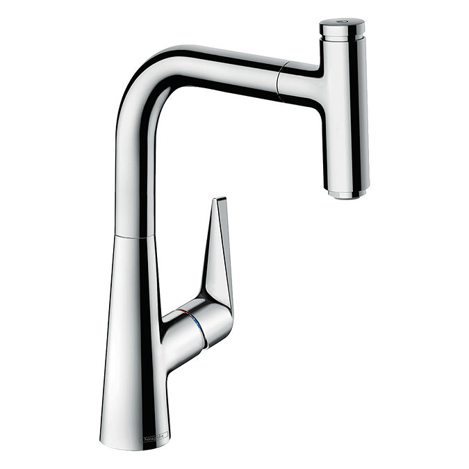 hansgrohe Talis Select M51 Single Lever Kitchen Mixer 220 with Pull Out Spray - Chrome - 72822000 La