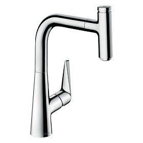 hansgrohe Talis Select M51 Single Lever Kitchen Mixer 220 with Pull Out Spray - Chrome - 72822000 La