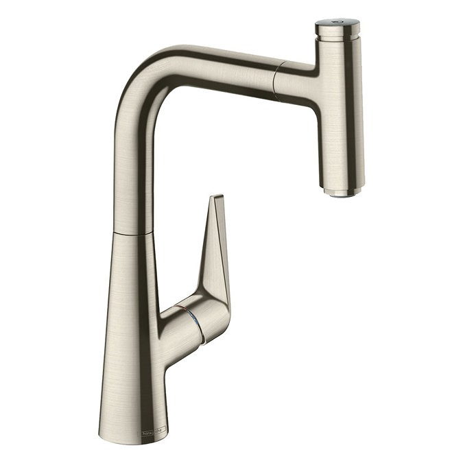 hansgrohe Talis Select M51 Single Lever Kitchen Mixer 220 with Pull Out Spray - Stainless Steel - 72