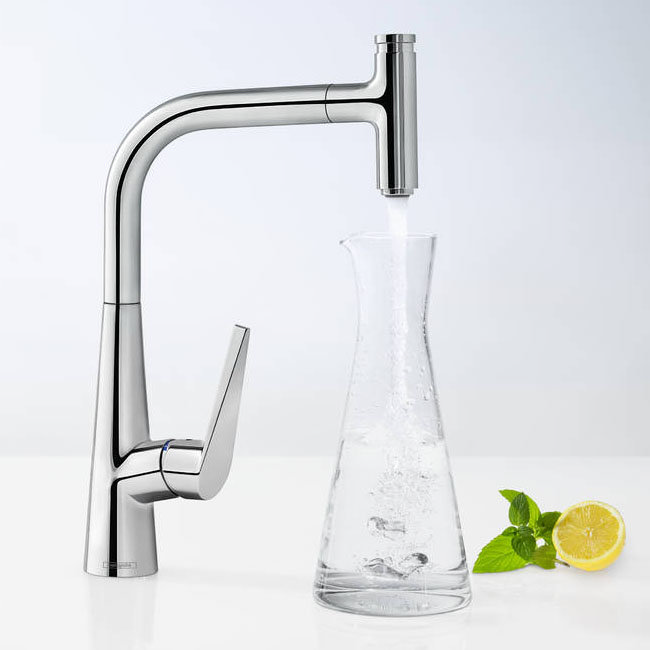 hansgrohe Talis Select M51 Single Lever Kitchen Mixer 300 with Pull Out Spray - Chrome - 72821000  F