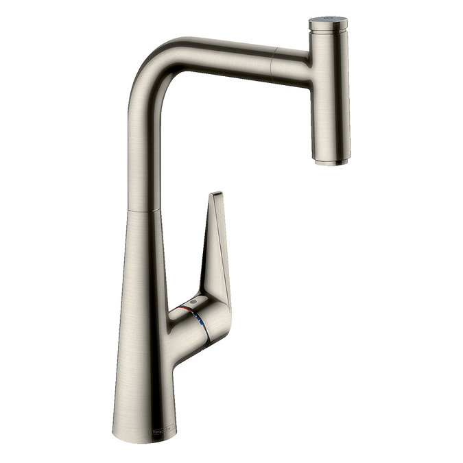 hansgrohe Talis Select M51 Single Lever Kitchen Mixer 300 with Pull Out Spray - Stainless Steel - 72