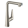 hansgrohe Talis Select S 300 Single Lever Kitchen Mixer - Stainless Steel - 72820800 Large Image
