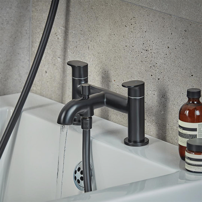 hansgrohe Vernis Blend Bath Shower Mixer with Kit - Matt Black - 71461670 Profile Large Image