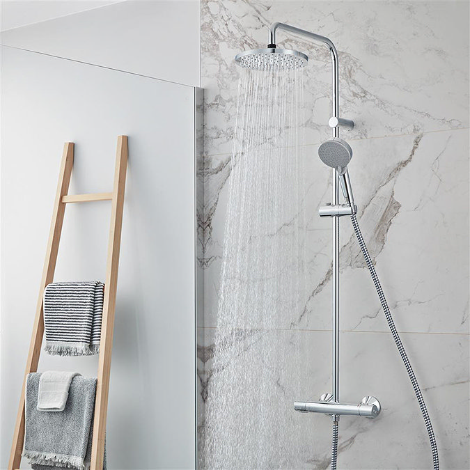 hansgrohe Vernis Blend EcoSmart Showerpipe 200 Thermostatic Shower Mixer - 26089000  Standard Large Image