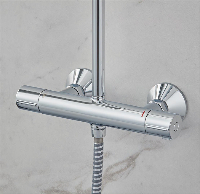hansgrohe Vernis Blend Showerpipe 200 Thermostatic Shower Mixer - Chrome - 26276000  additional Large Image