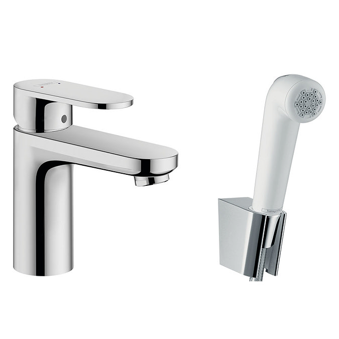 hansgrohe Vernis Blend Single Lever Basin Mixer 100 with Bidet Spray and 160cm Shower Hose - 7121500
