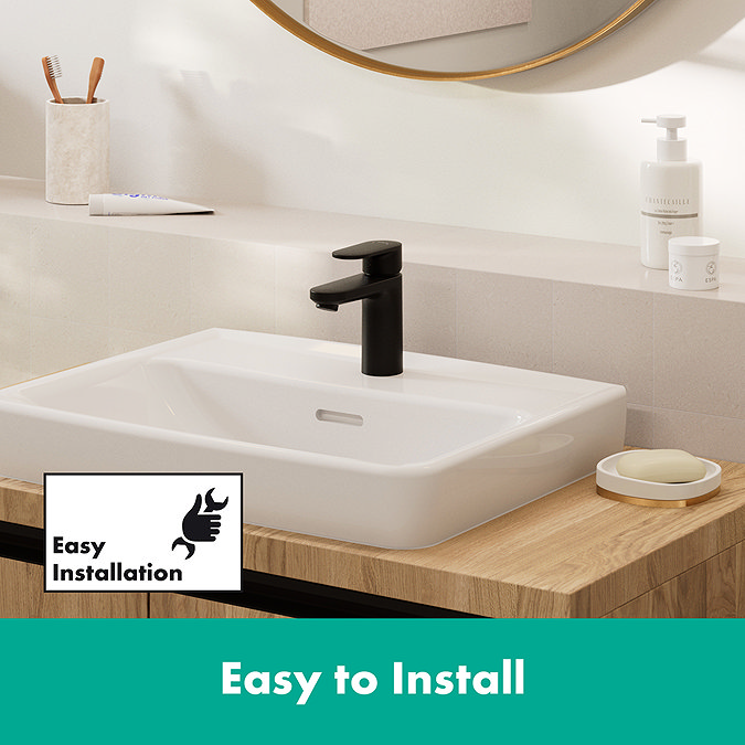 hansgrohe Vernis Blend Single Lever Basin Mixer 100 without Waste - Matt Black