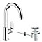 hansgrohe Vernis Blend Single Lever Basin Mixer with Swivel Spout and Pop-up Waste