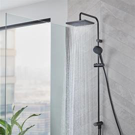hansgrohe Vernis Shape EcoSmart Shower Kit with Diverter - Matt Black - 26289670 Medium Image